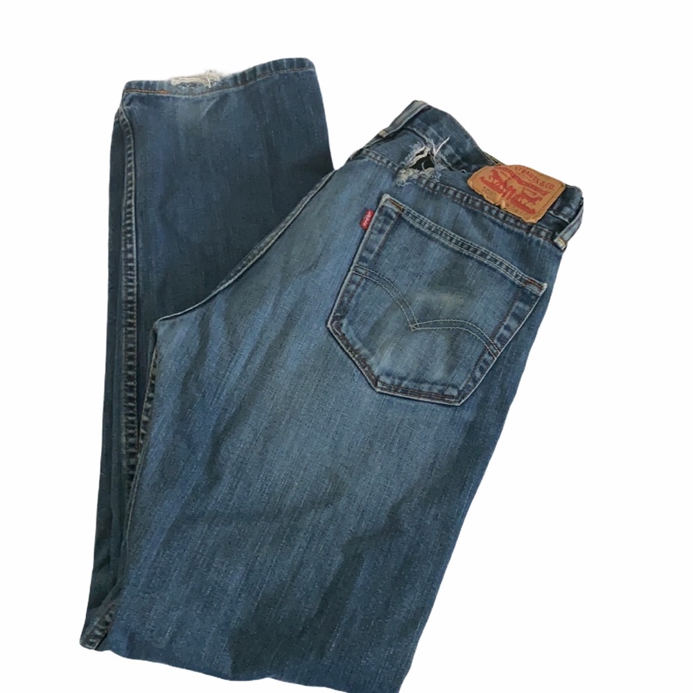 Levi’s Semi Distressed Blue Bootcut Men’s Jeans - Picture 5 of 8
